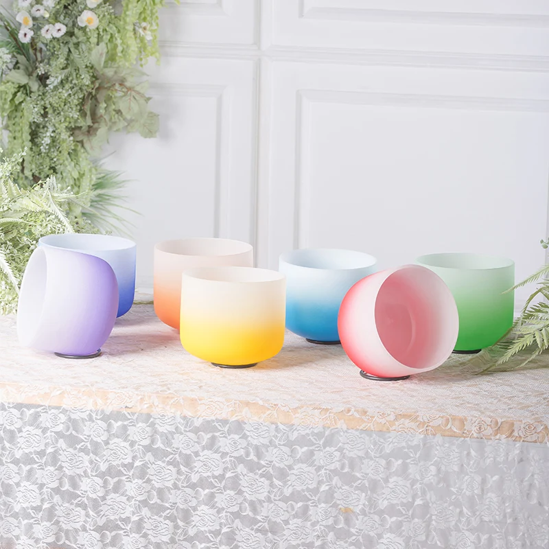 Perfect Pitch 440/432Hz Crystal Singing Bowl Set Chakra Quartz Sound Bowl Set