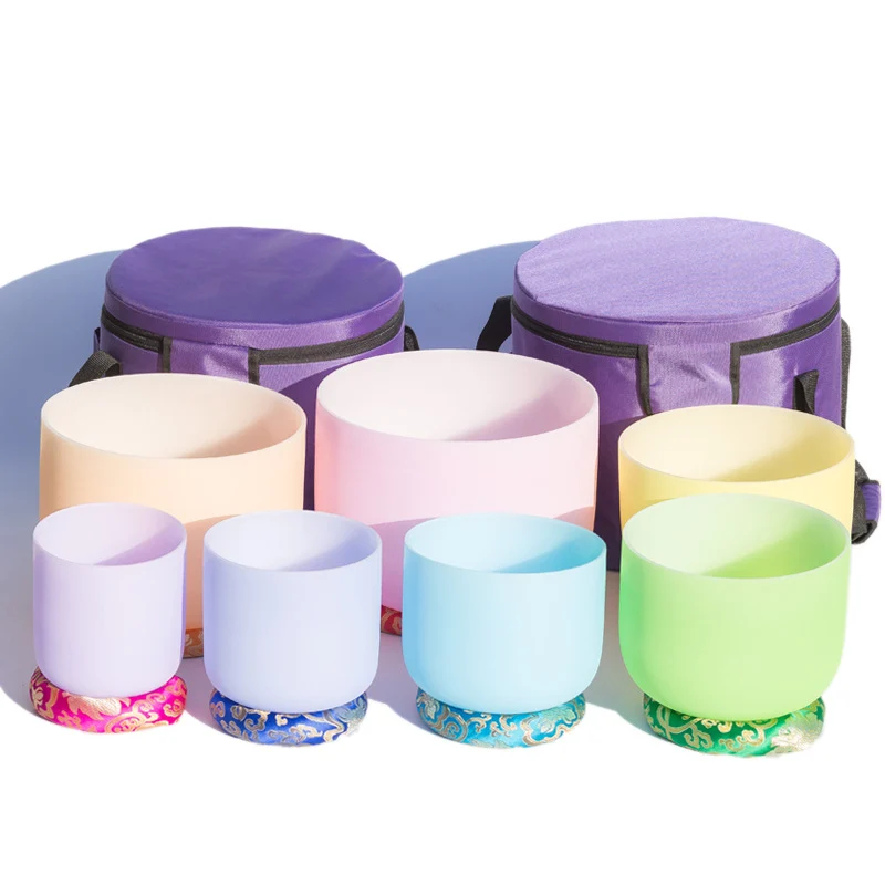 Perfect Pitch 440/432Hz Crystal Singing Bowl Set Chakra Quartz Sound Bowl Set