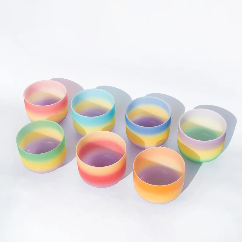 Perfect Pitch 440/432Hz Crystal Singing Bowl Set Chakra Quartz Sound Bowl Set