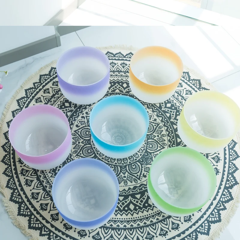 Perfect Pitch 440/432Hz Crystal Singing Bowl Set Chakra Quartz Sound Bowl Set