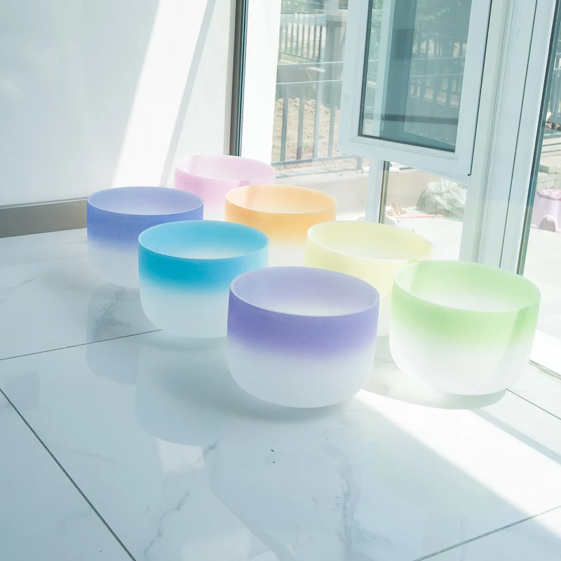 Perfect Pitch 440/432Hz Crystal Singing Bowl Set Chakra Quartz Sound Bowl Set