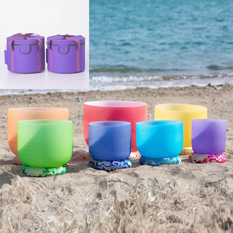Perfect Pitch 440/432Hz Crystal Singing Bowl Set Chakra Quartz Sound Bowl Set