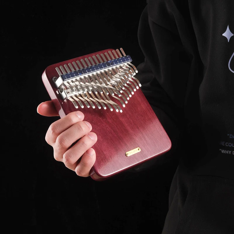 LingTing 34 Key Kalimba Purpleheart Wood Chromatic Finger Thumb Piano Semitone instrument