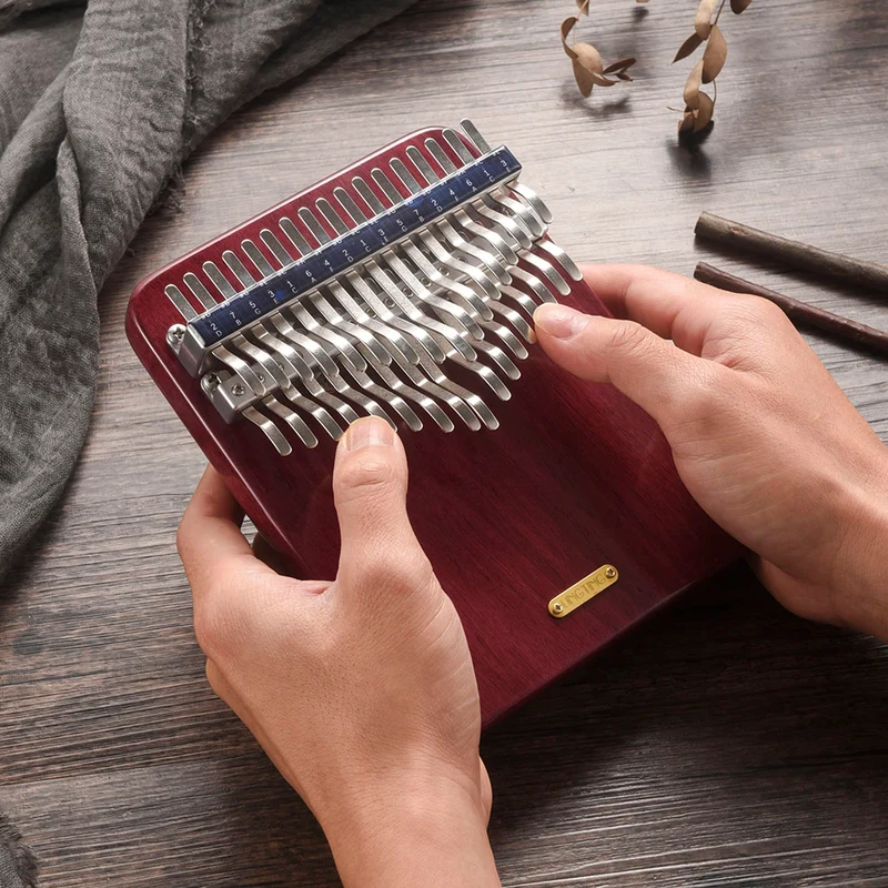 LingTing 34 Key Kalimba Purpleheart Wood Chromatic Finger Thumb Piano Semitone instrument