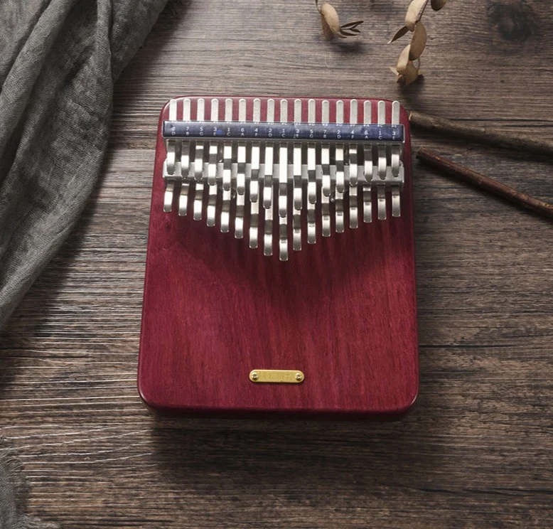 LingTing 34 Key Kalimba Purpleheart Wood Chromatic Finger Thumb Piano Semitone instrument