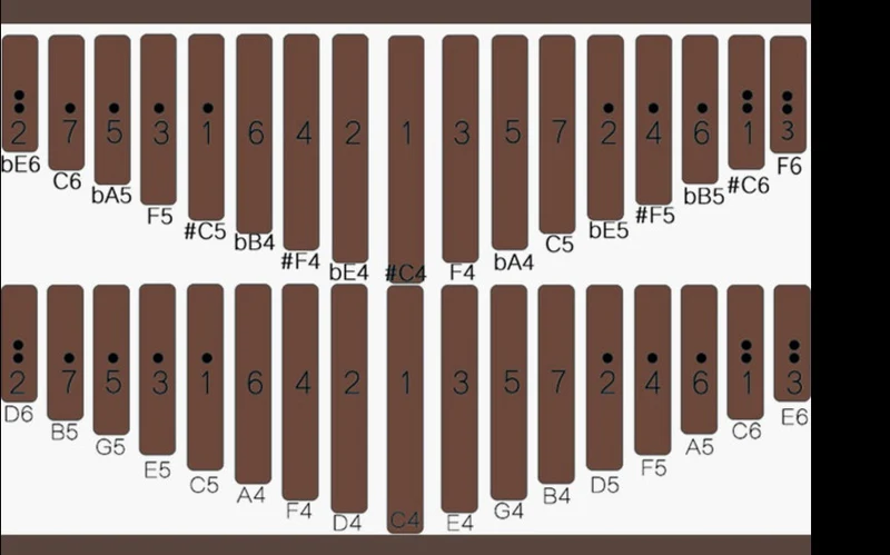 LingTing 34 Key Kalimba Purpleheart Wood Chromatic Finger Thumb Piano Semitone instrument