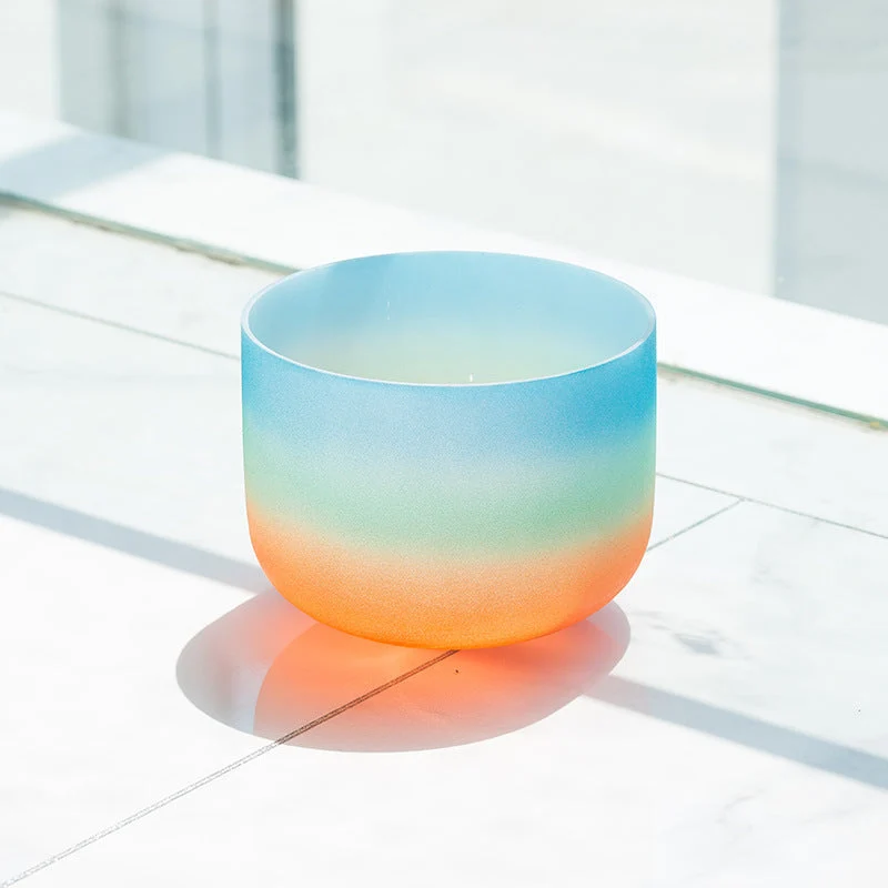 12-inch Rainbow Color 440/432Hz Crystal Singing Bowl Seven Chakras Sound Bowl Yoga Meditation