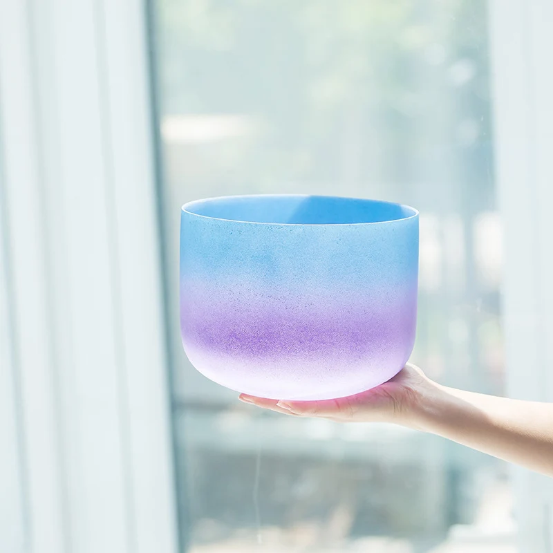 8-inch Rainbow Color Crystal Singing Bowl Seven Chakra Yoga Sound Therapy Bowl