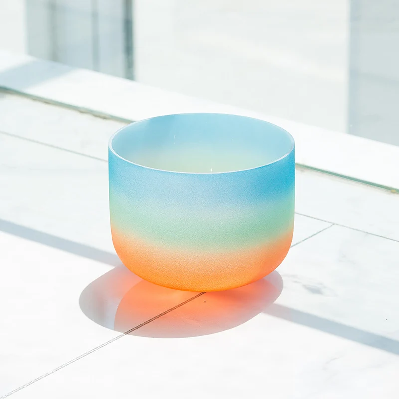 8-inch Rainbow Color Crystal Singing Bowl Seven Chakra Yoga Sound Therapy Bowl