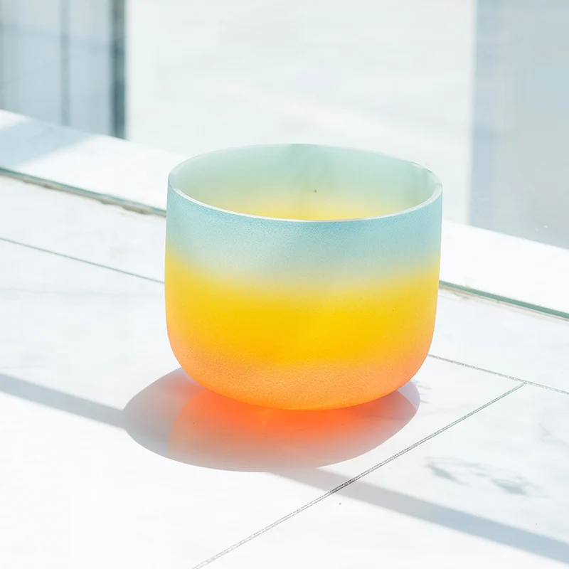 8-inch Rainbow Color Crystal Singing Bowl Seven Chakra Yoga Sound Therapy Bowl