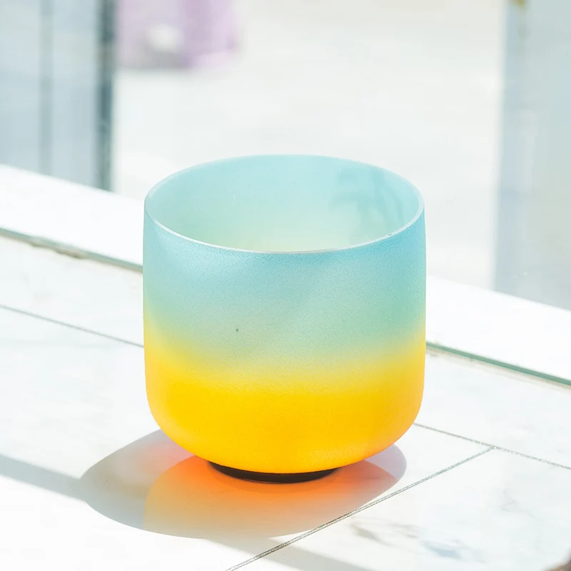 8-inch Rainbow Color Crystal Singing Bowl Seven Chakra Yoga Sound Therapy Bowl