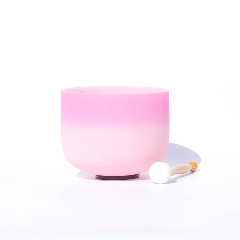 Stitching 7 Colors 440/432Hz Crystal Singing Bowl Rose Quartz Singing Bowl Chakra Sound Bath Bowl