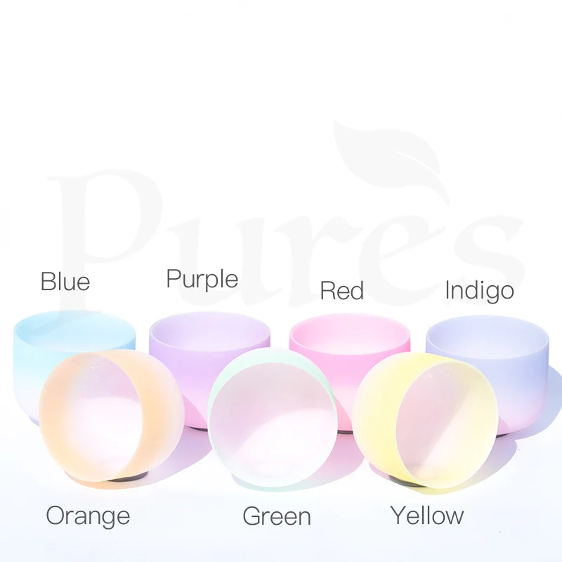 Stitching 7 Colors 440/432Hz Crystal Singing Bowl Rose Quartz Singing Bowl Chakra Sound Bath Bowl