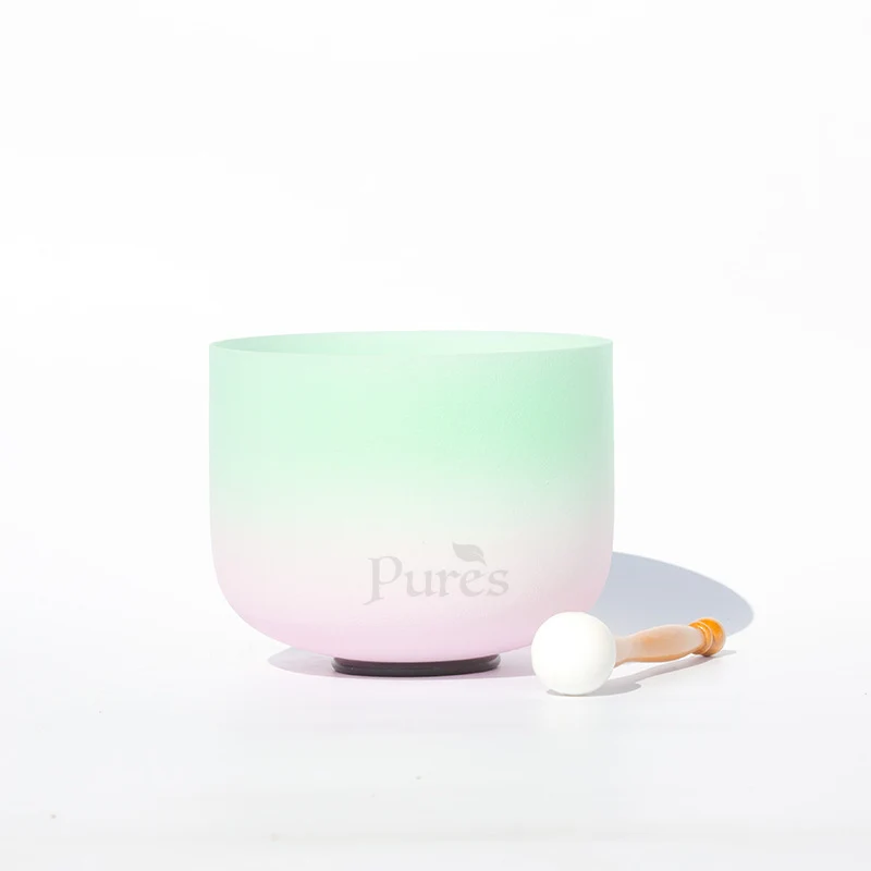 Stitching 7 Colors 440/432Hz Crystal Singing Bowl Rose Quartz Singing Bowl Chakra Sound Bath Bowl