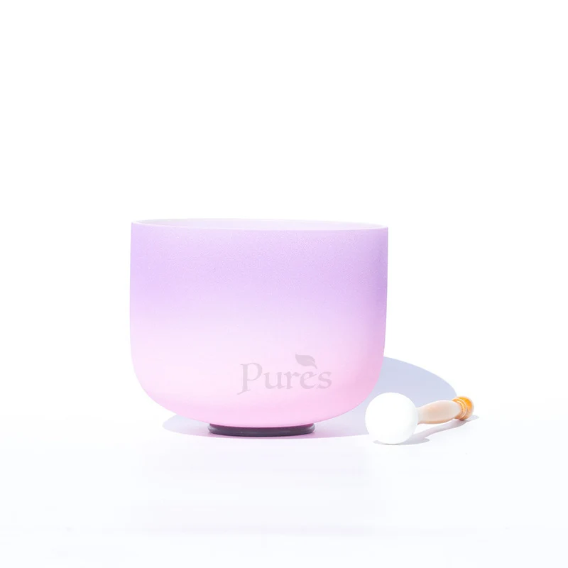 Stitching 7 Colors 440/432Hz Crystal Singing Bowl Rose Quartz Singing Bowl Chakra Sound Bath Bowl