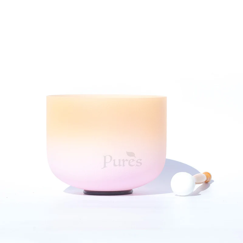 Stitching 7 Colors 440/432Hz Crystal Singing Bowl Rose Quartz Singing Bowl Chakra Sound Bath Bowl