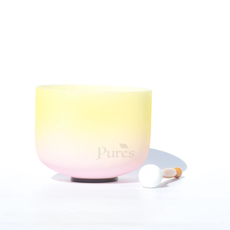 Stitching 7 Colors 440/432Hz Crystal Singing Bowl Rose Quartz Singing Bowl Chakra Sound Bath Bowl