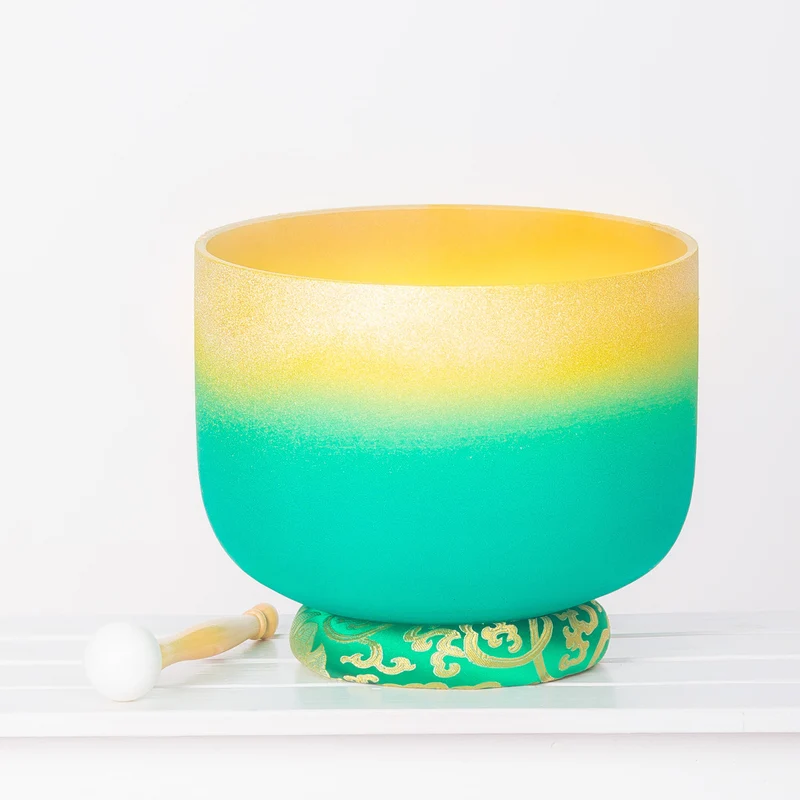 8-12 Inches Crystal Singing Bowl 440/432Hz Gilding 7 Colors Chakra Bowl Quartz Singing Sound Healing Bowl