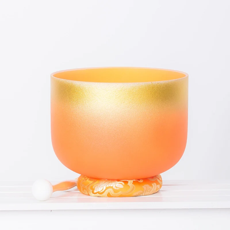 8-12 Inches Crystal Singing Bowl 440/432Hz Gilding 7 Colors Chakra Bowl Quartz Singing Sound Healing Bowl