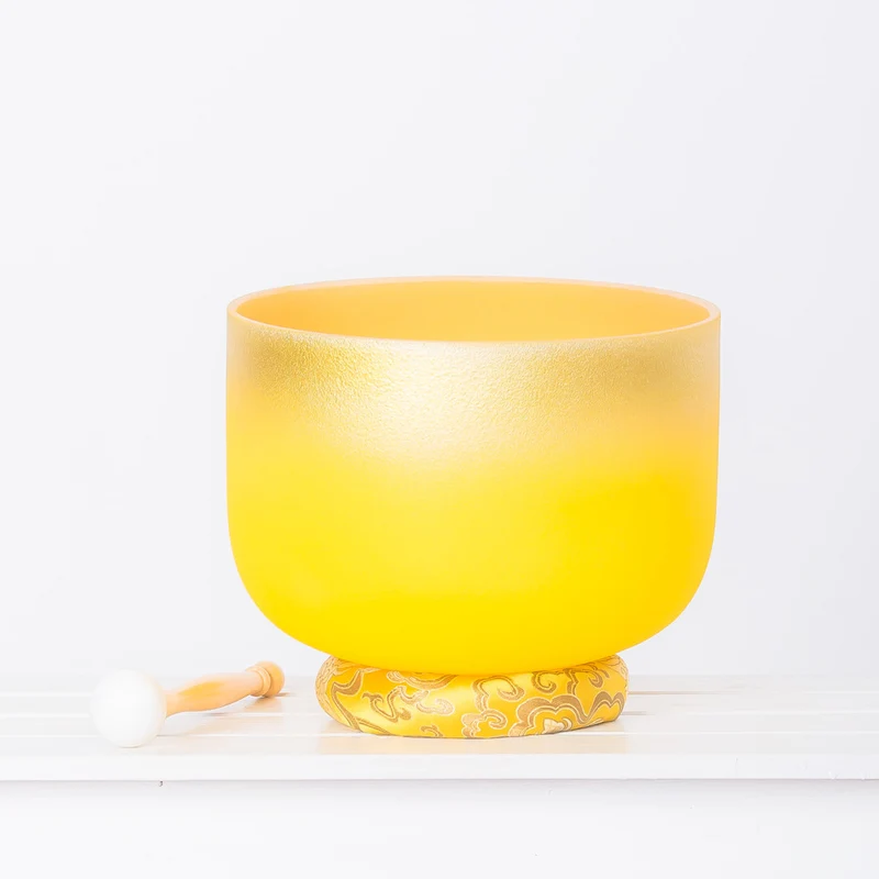 8-12 Inches Crystal Singing Bowl 440/432Hz Gilding 7 Colors Chakra Bowl Quartz Singing Sound Healing Bowl