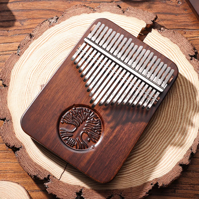 34 keys kalimba Hluru Tree of Life Thumb Piano Double Layer Black Walnut Chromatic Kalimba