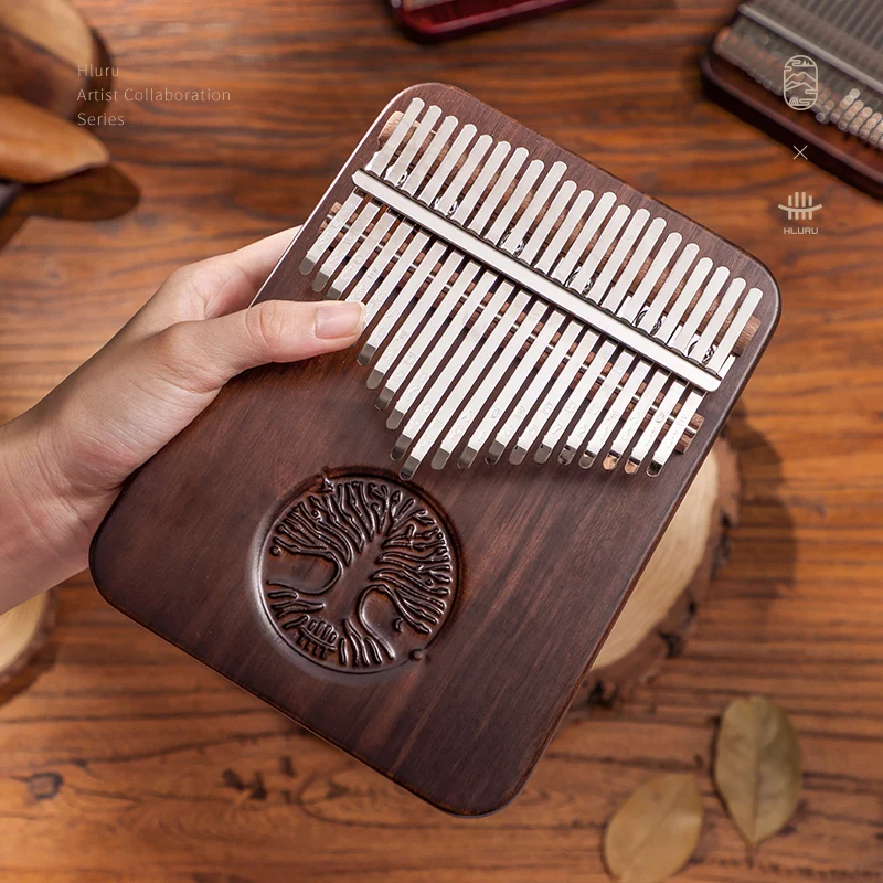 34 keys kalimba Hluru Tree of Life Thumb Piano Double Layer Black Walnut Chromatic Kalimba