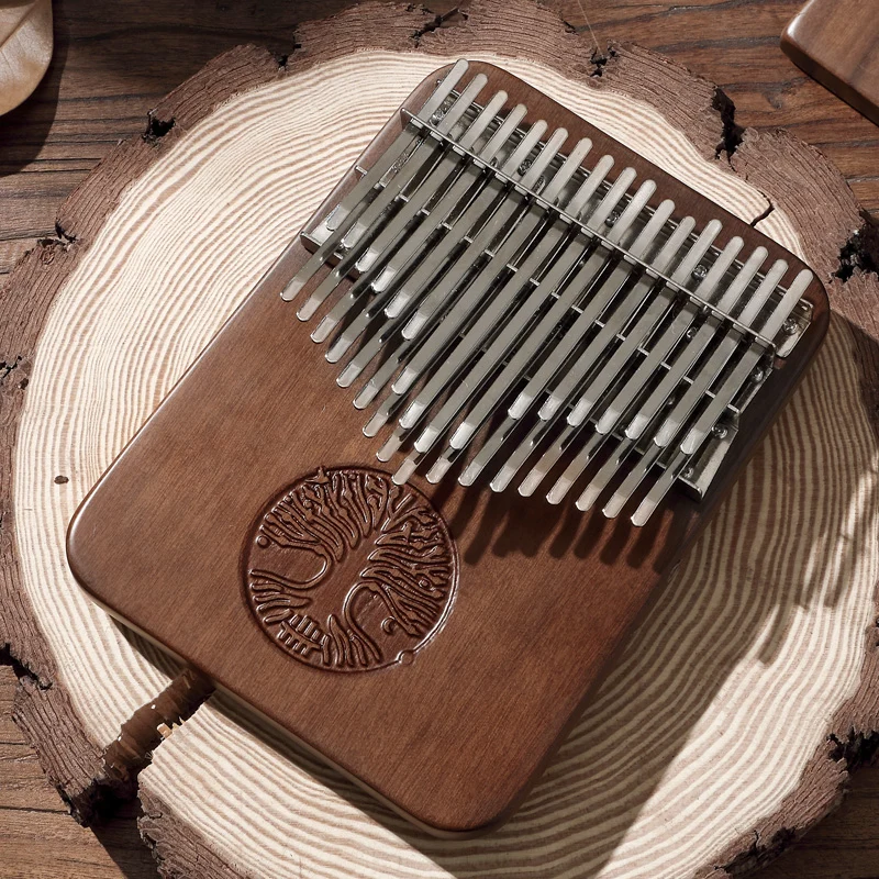34 keys kalimba Hluru Tree of Life Thumb Piano Double Layer Black Walnut Chromatic Kalimba
