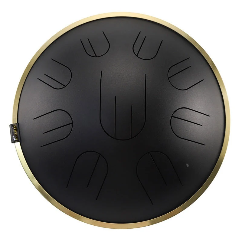 AS TEMAN Charcoal 14 inches 9 Notes D Amara / C# Amara Steel Tongue Drum Tank drum Hang drum instrument
