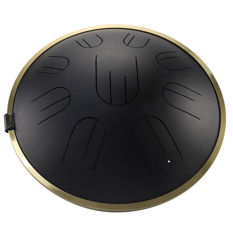 AS TEMAN Charcoal 14 inches 9 Notes D Amara / C# Amara Steel Tongue Drum Tank drum Hang drum instrument