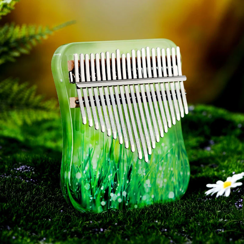 Natural Scenery Acrylic Kalimba 21 Key Resin Transparent Mbira Finger Thumb Piano