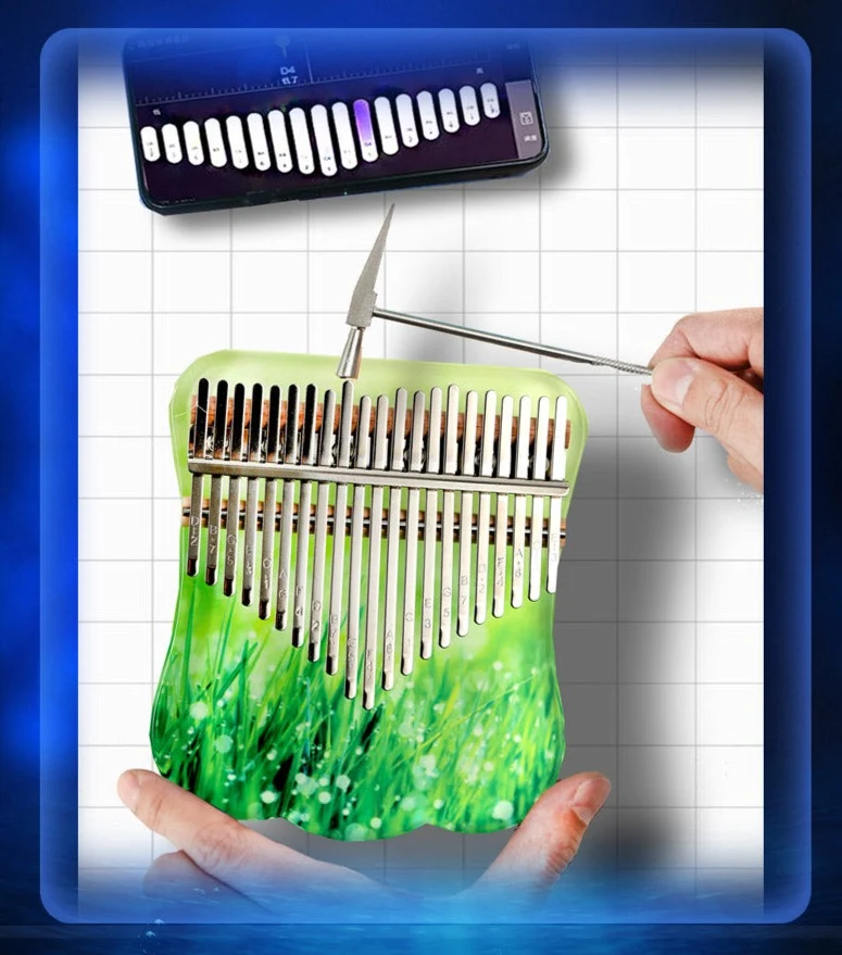 Natural Scenery Acrylic Kalimba 21 Key Resin Transparent Mbira Finger Thumb Piano