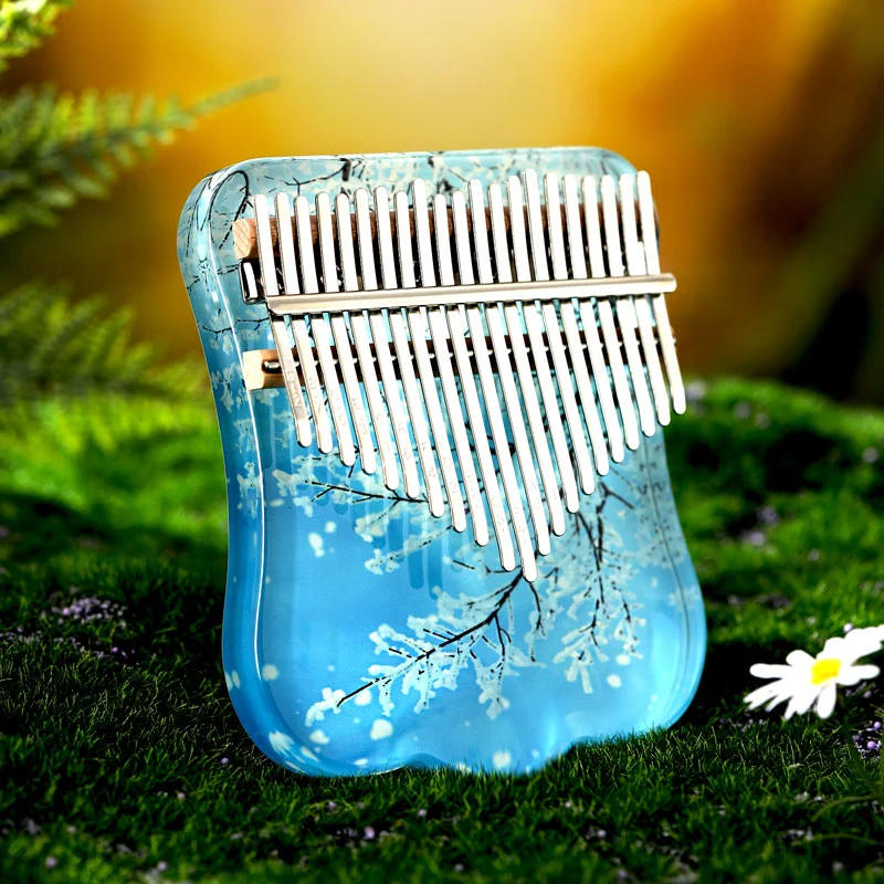Natural Scenery Acrylic Kalimba 21 Key Resin Transparent Mbira Finger Thumb Piano
