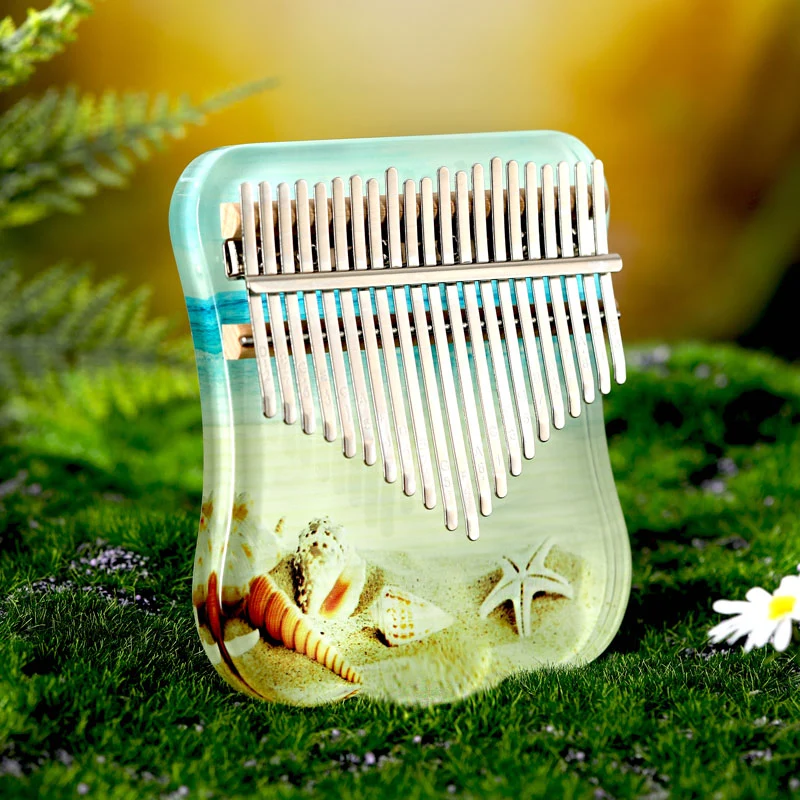 Natural Scenery Acrylic Kalimba 21 Key Resin Transparent Mbira Finger Thumb Piano
