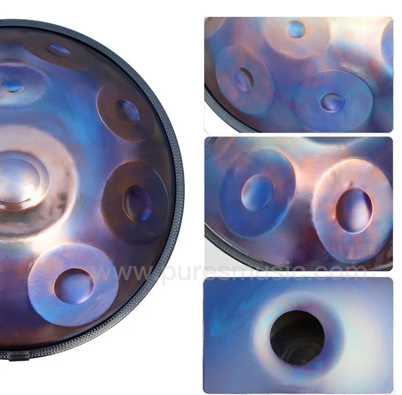 Galaxy Handpan 10 Notes Gradient Purple D minor Hang Drum Handpan Drum