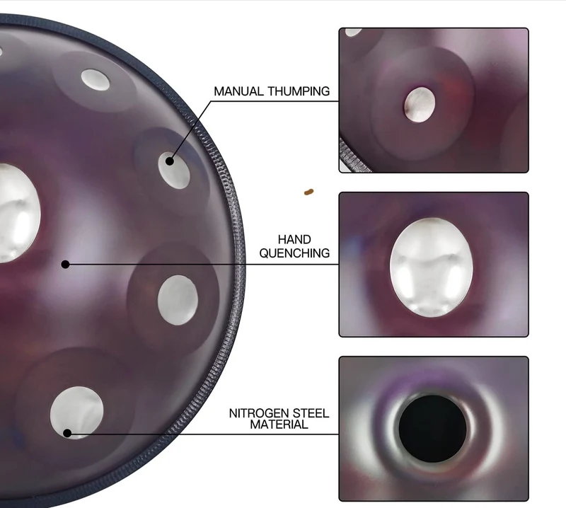 Atomic Nucleus 10 Notes Beginners Handpan Drum 432Hz-440Hz Hang Drum