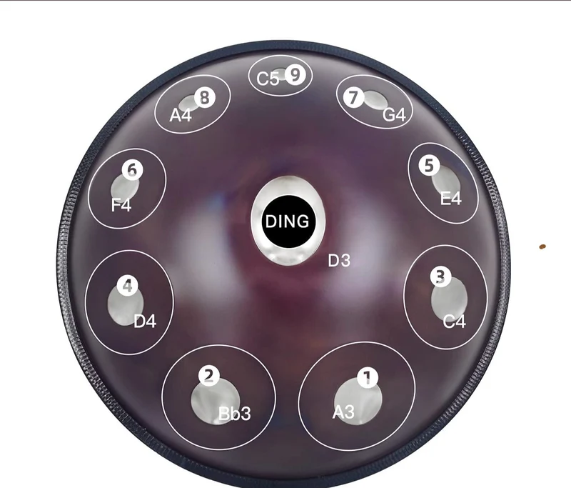 Atomic Nucleus 10 Notes Beginners Handpan Drum 432Hz-440Hz Hang Drum