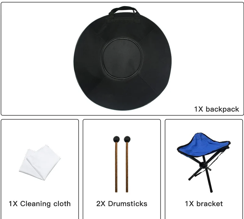 Atomic Nucleus 10 Notes Beginners Handpan Drum 432Hz-440Hz Hang Drum