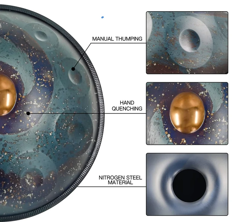 Milky Way Galaxy 432Hz-440Hz Handpan 10 Notes 22 Inches Hang Drum