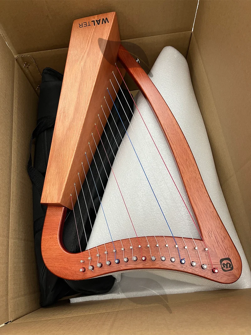 Walter.t 15-String Irish Celtic Lyre Harp Portable Lyre instrument for beginner