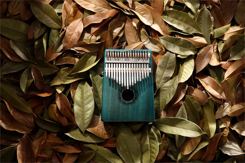 Hluru Retro 17 key Hollow Kalimba Front Middle Hole Thumb Piano Vintage Mahogany