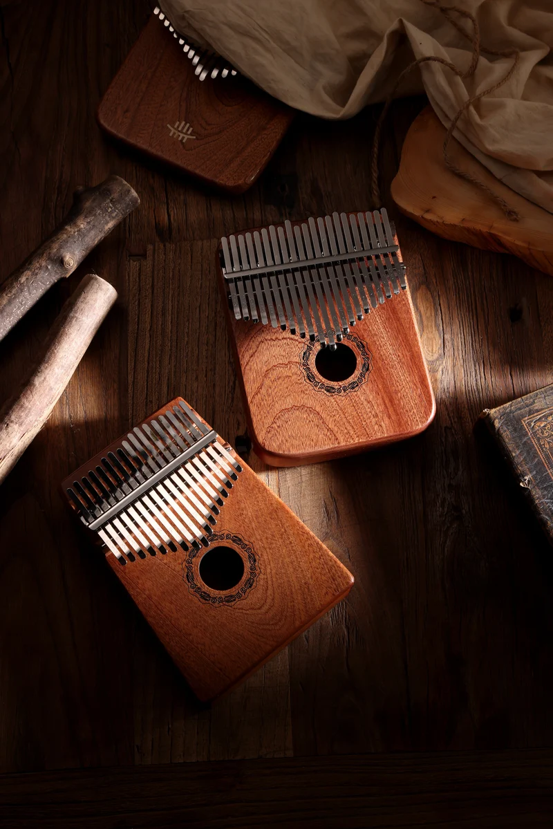 Hluru Sandalwood 17/21 key Kalimba Hollow Type finger thumb piano april yang instrument