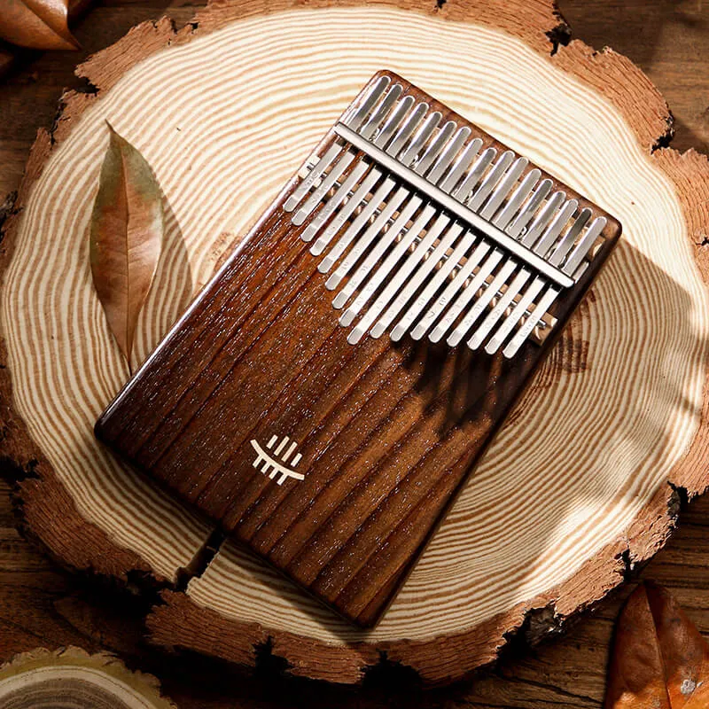 Hluru flat board classic 17 key solid kalimba thumb piano Maple Acacia Rosewood