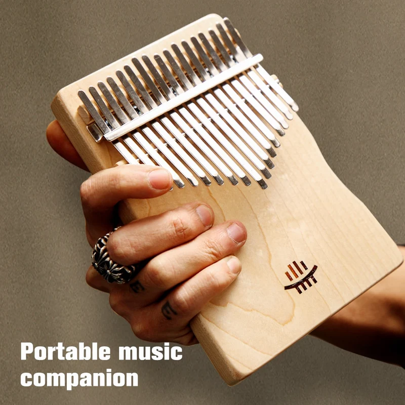 Hluru 17 Key Waist shape Armrest Kalimba Thumb Piano wooden plate mbira Walnut Maple
