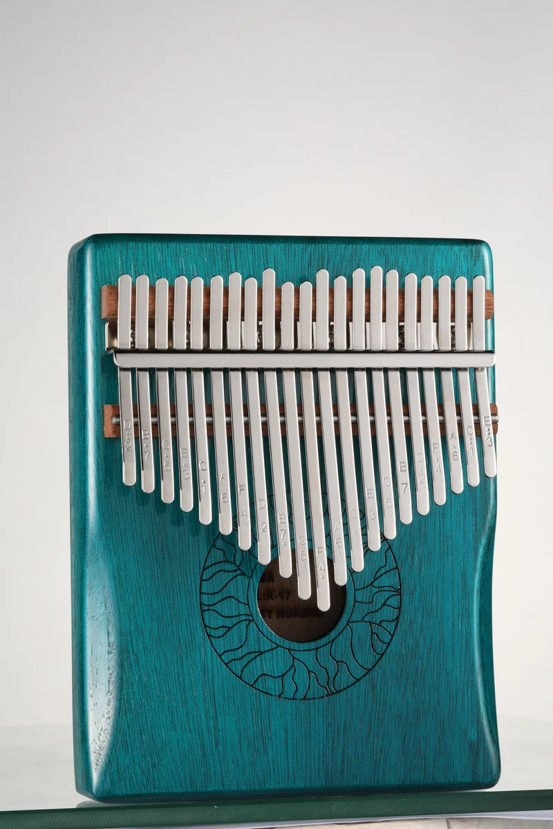 Hluru Huashu 21 Keys Lotus Hollow Kalimba Leaf Texture Mahogany Wood Thumb Piano