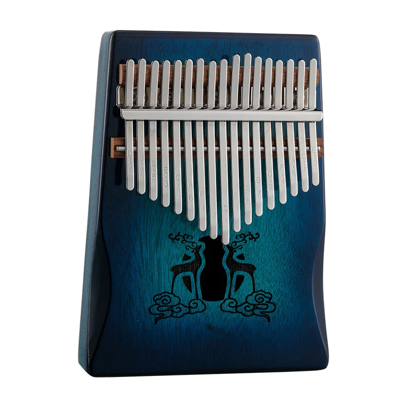 Hluru Huashu 17 Key Reindeer Hollow Kalimba Mahogany Wood Finger Thumb Piano