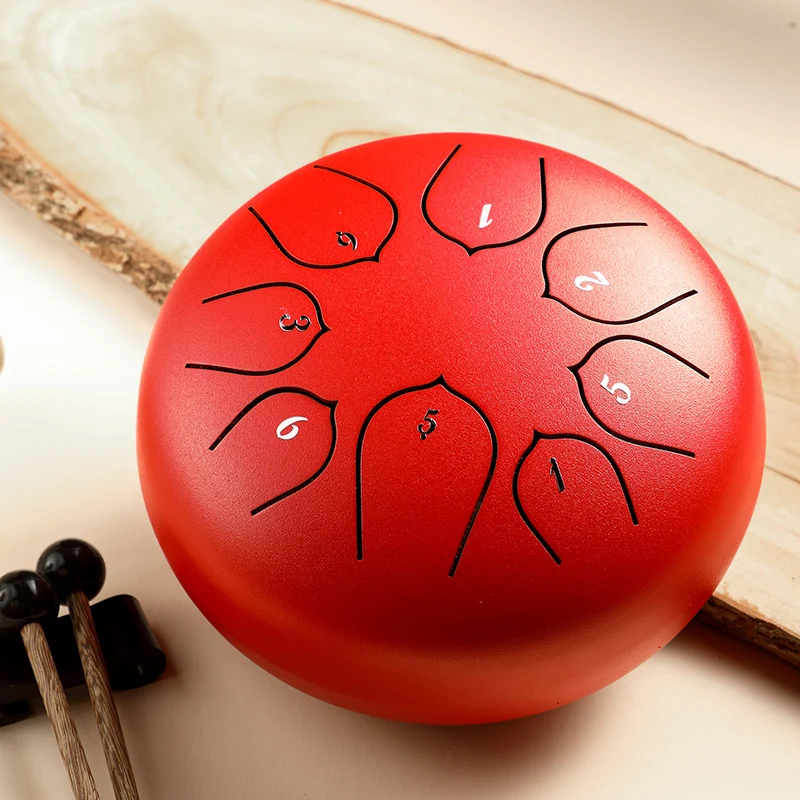 Huashu Lotus D key 8 notes 6 inches steel tongue drum for beginners Kids