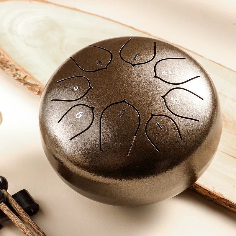 Huashu Lotus D key 8 notes 6 inches steel tongue drum for beginners Kids