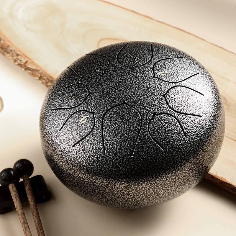 Huashu Lotus D key 8 notes 6 inches steel tongue drum for beginners Kids