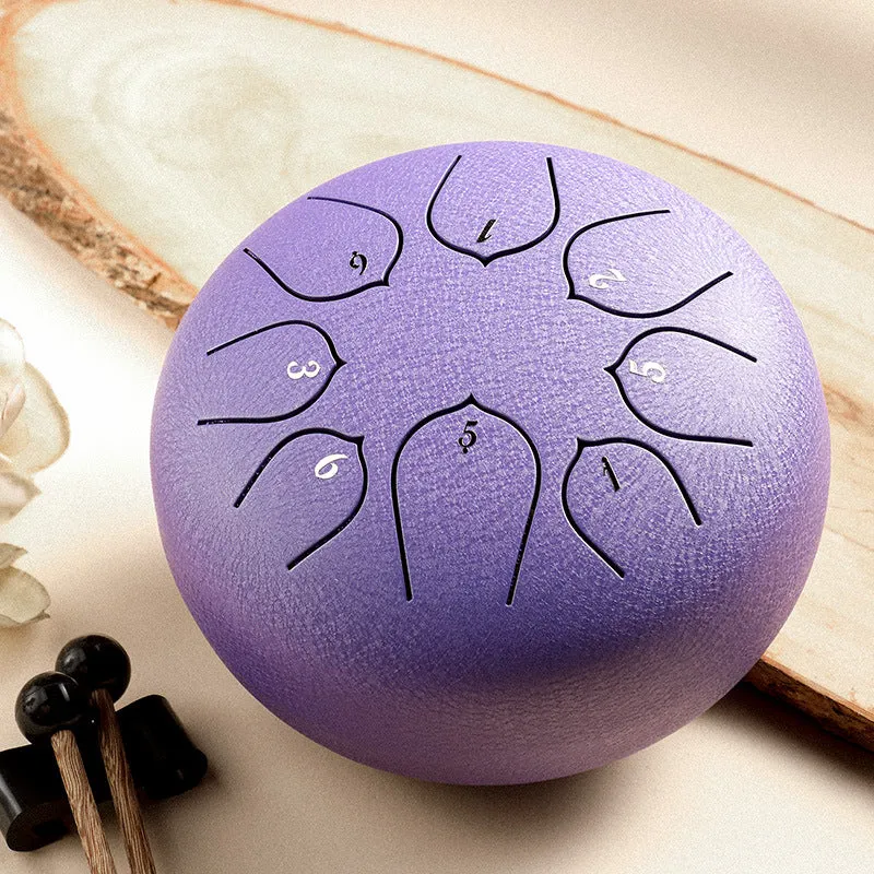 Huashu Lotus D key 8 notes 6 inches steel tongue drum for beginners Kids
