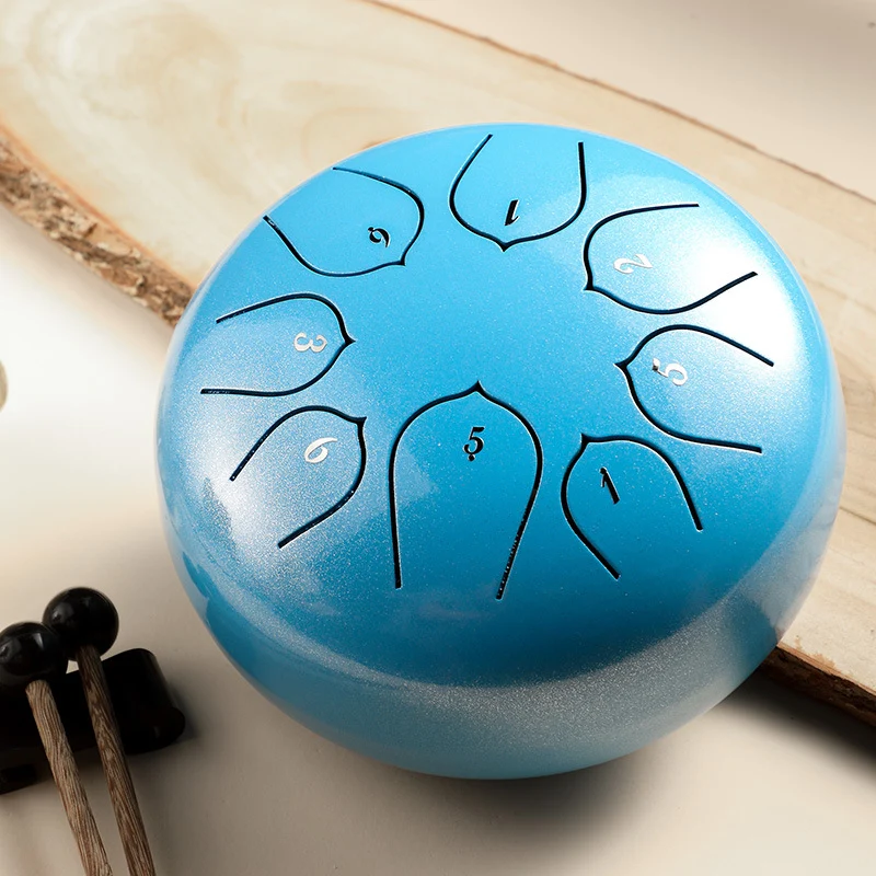 Huashu Lotus D key 8 notes 6 inches steel tongue drum for beginners Kids